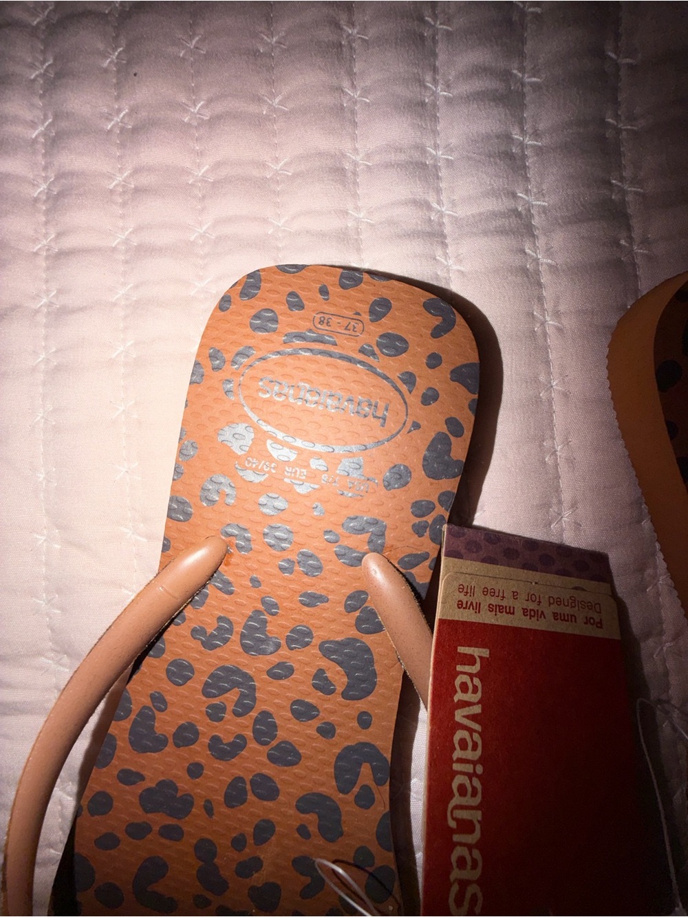 Havaianas Leopard Strap Flip Flops in Brown and Tan - Picture 3 of 3
